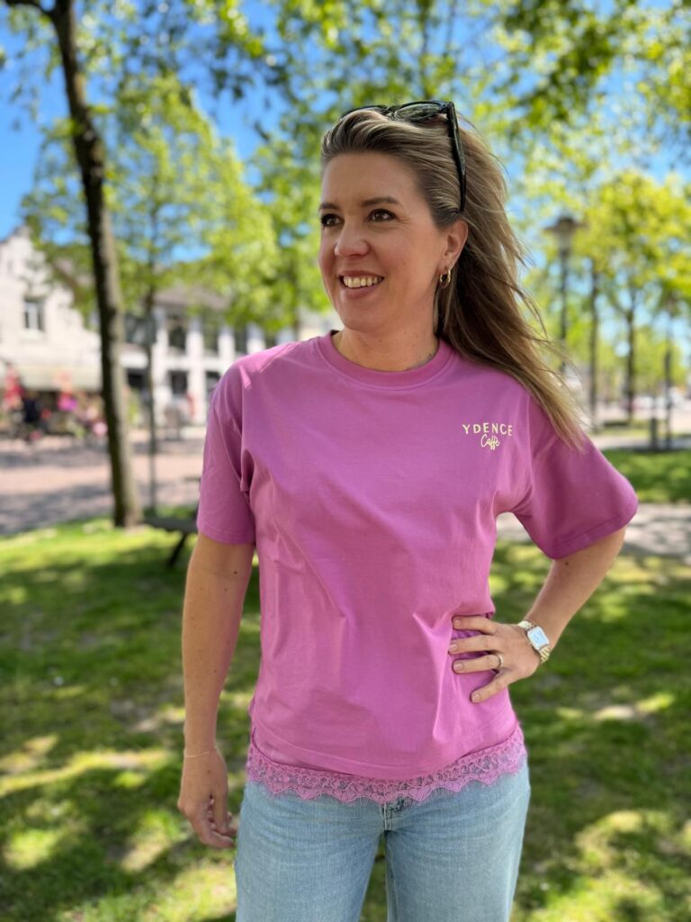 T-shirt Ydence Café Pink purple
