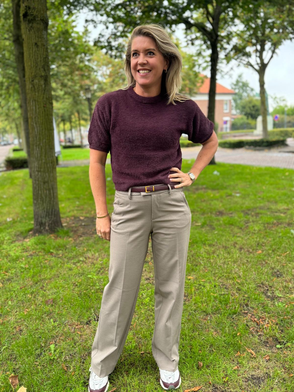 Pulz Broek Bindy Melange Wide Leg