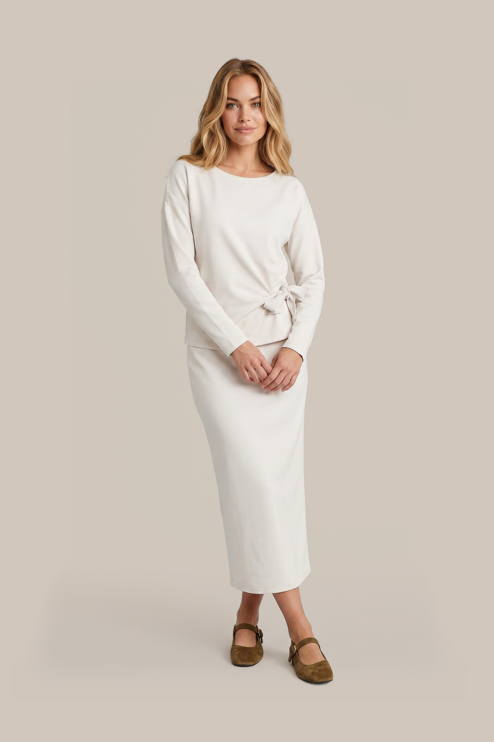 Birgid rok beige voor